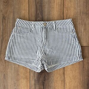 Indigo Rein Blue and White Striped Jean Shorts